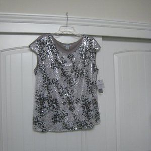 NWT Liz Claiborne Top with Clear Sequins